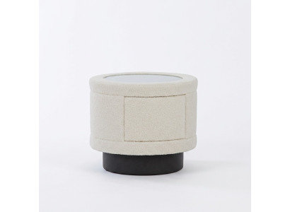White bedside table bedroom furniture wooden frame designer glass top