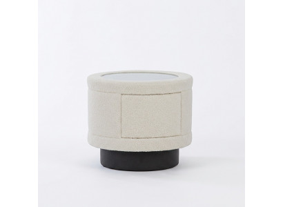 White bedside table bedroom furniture wooden frame designer glass top