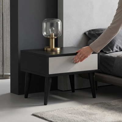 Black nightstand with drawer bedroom furniture high-quality furniture