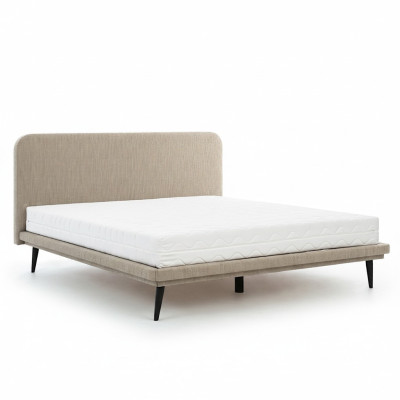 Brown upholstered bed, bedroom beds, designer luxurious textile beds