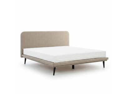Brown upholstered bed, bedroom beds, designer luxurious textile beds