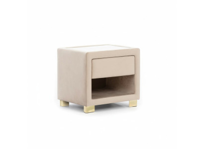 Beige square bedside table designer wood frame modern furniture new