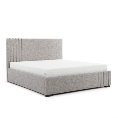 Stylish gray double bed design bedroom beds large headboard