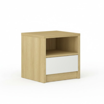 Light brown nightstand 1x drawer designer bedroom wooden console