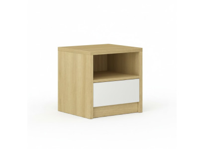 Light brown nightstand 1x drawer designer bedroom wooden console