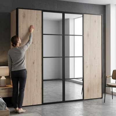 Large bedroom wardrobe modern cabinets luxurious wood furniture