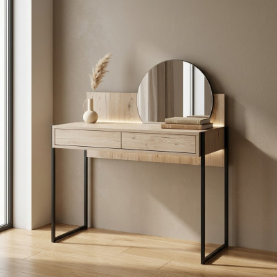 Brown makeup table mirror modern dressing table luxury wood furniture