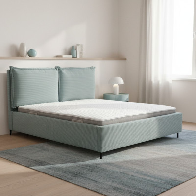 Large bedroom bed, luxurious textile bed, stylish upholstered beds