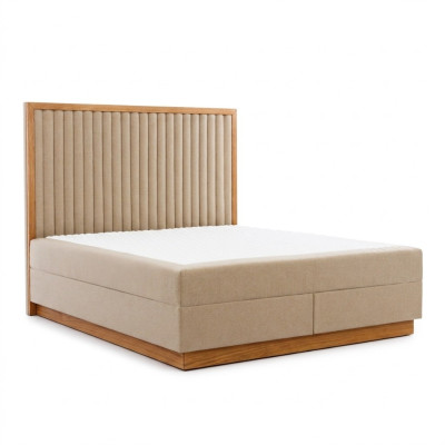 Brown-beige bedroom bed designer beds double beds textile bed
