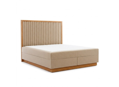 Brown-beige bedroom bed designer beds double beds textile bed