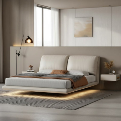 White wall bed, bedroom designer, wooden frame furniture, double beds