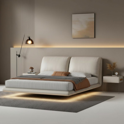 White wall bed, bedroom designer, wooden frame furniture, double beds