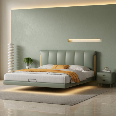 Green wall bed designer bedroom beds leather beds textile beds