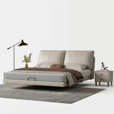White bedroom wall bed designer leather double beds wood frame