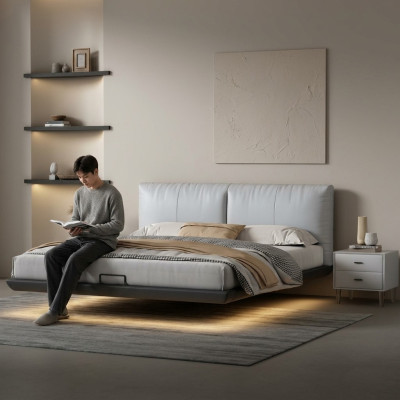 White bedroom designer bed luxury beds leather double beds new