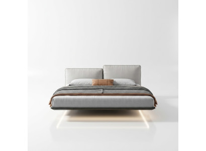 White wall bed designer LED bed modern bedroom double bed new