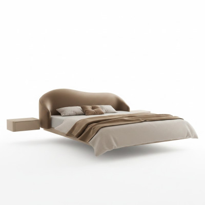 Beige wall bed designer bedroom beds luxury double beds wood