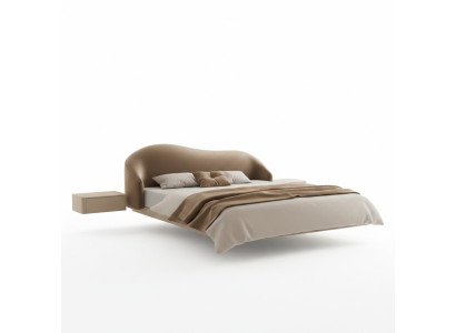 Beige wall bed designer bedroom beds luxury double beds wood