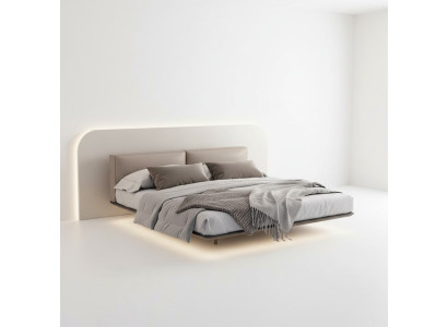 Light gray bedroom bed double beds luxurious beds wooden frame