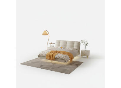 Bedroom wooden frame furniture white double bed leather beds textile beds