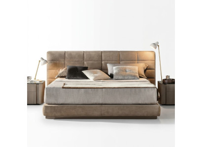 Beige double bed bedroom furniture modern beds luxury wood frame
