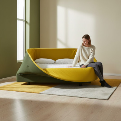 Bedroom bed designer furniture new luxury material wood