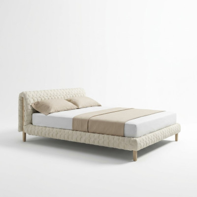 Modern white bed bedroom designer double beds wooden frame
