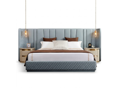Large bedroom double bed designer beds wooden frame upholstered bed