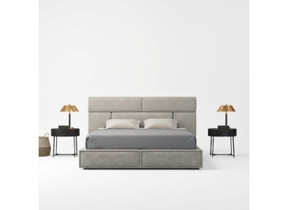 Gray double bed design beds bedroom furniture leather bed wooden frame