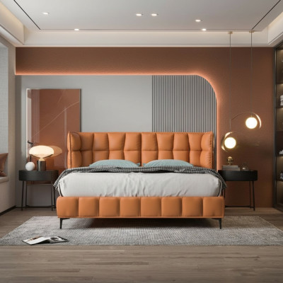 Oranges double bed bedroom furniture textile beds wooden frame stylish