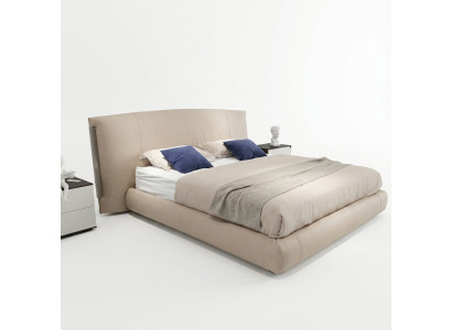 Beige Modern Double Bed Designer Bed Bedroom Furniture Wooden Frame