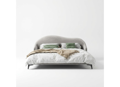 Gray textile bed bedroom beds luxury double beds stylish furniture
