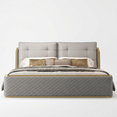 Designer White Bedroom Bed Luxury Double Beds Wood Frame Modern
