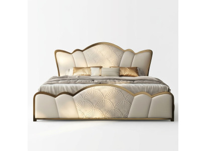 Bedroom furniture stylish white double bed modern leather beds