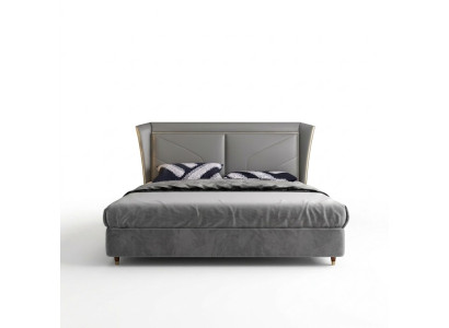 Gray bedroom double bed designer beds wooden frame leather beds