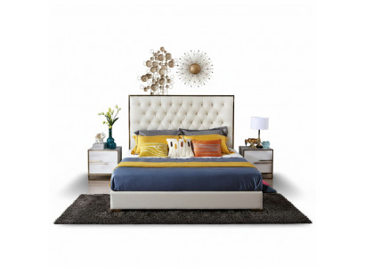 White Chesterfield Large Bed Bedroom Furniture Designer Beds New