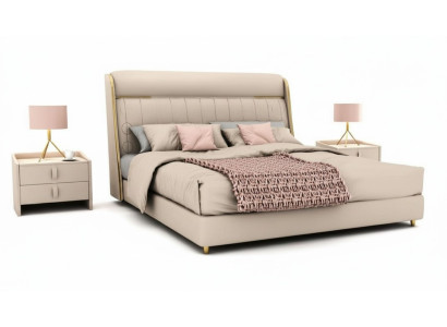 Luxurious beige bedroom bed stylish bedroom wooden furniture