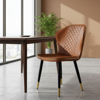 Brown dining room chair modern single seater designer armchair