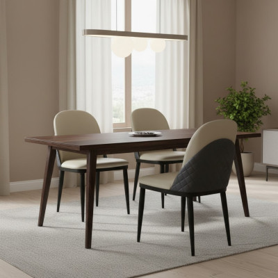 White-Grey Single Modern Dining Room Chairs Armchair Wood Furniture