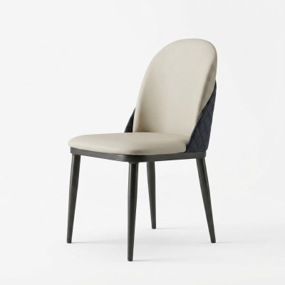 White-Grey Single Modern Dining Room Chairs Armchair Wood Furniture