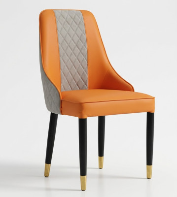 Orange dining room chair wooden chairs modern armless armchairs