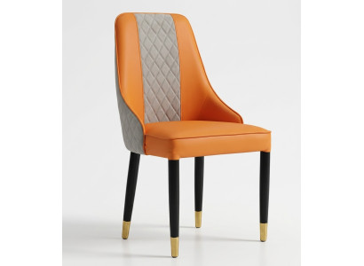 Orange dining room chair wooden chairs modern armless armchairs