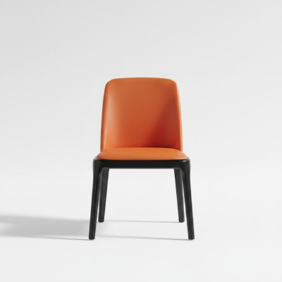 Orange-black dining chair Stylish armchairs Modern wooden chair