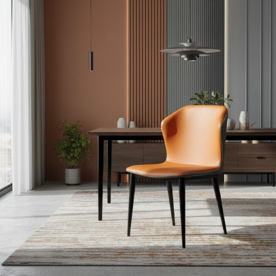 Black-Orange Dining Chair Designer Chairs Modern Armchairs New