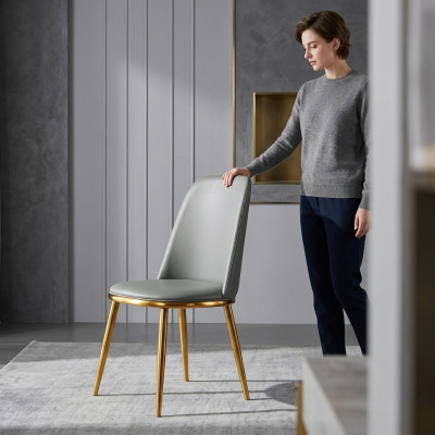 Gray dining chair, 1-seater designer lounge chairs, modern single-seater