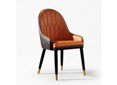 Brown-Orange Dining Chairs Designer Wooden Chairs Modern Armchair