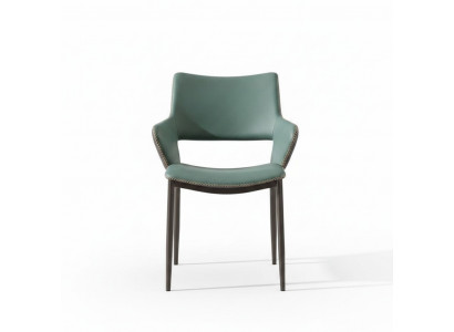 Brown-Green Wooden Dining Room Chairs Designer Wooden Chair Modern Armchairs