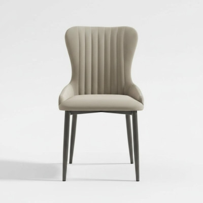 Gray upholstered chair modern dining room seating designer single-seater new