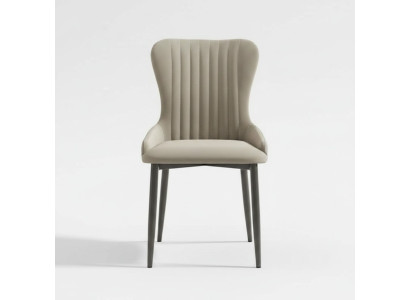 Gray upholstered chair modern dining room seating designer single-seater new