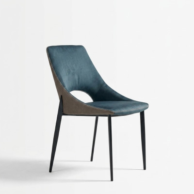 Blue Faux Leather Chair Textile Dining Room Seating Upholstered Chairs Single Seater